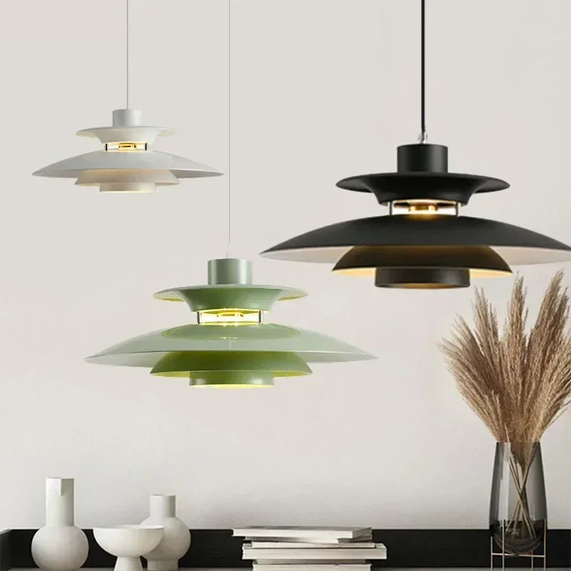 Suspension Macaron Ronde Abat-Jour Ø30 cm E27 4 Couleurs Cuisine Chambre