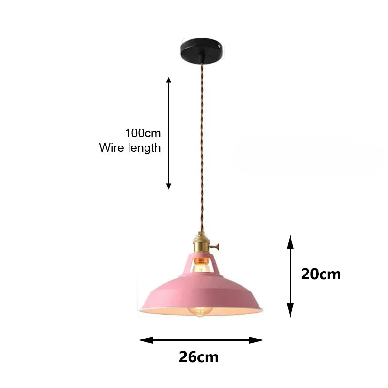 Suspension Métal Colorée Style Loft E27 7 Couleurs Cuisine Bar Chambre