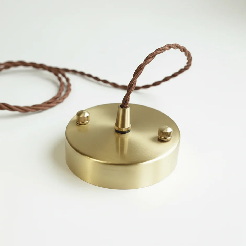 Suspension Céramique Peinte Main Cuivre E27 Fil 200 cm Artisanale Salon Cuisine